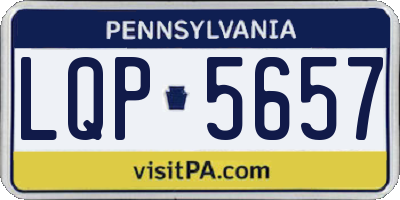PA license plate LQP5657