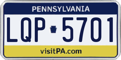 PA license plate LQP5701