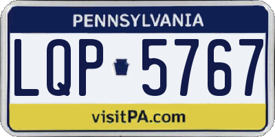 PA license plate LQP5767