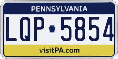 PA license plate LQP5854