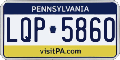 PA license plate LQP5860