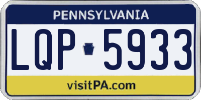 PA license plate LQP5933