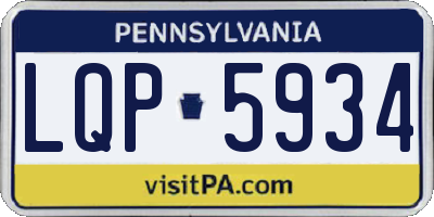PA license plate LQP5934