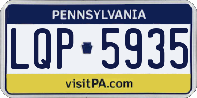 PA license plate LQP5935
