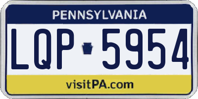PA license plate LQP5954