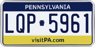 PA license plate LQP5961