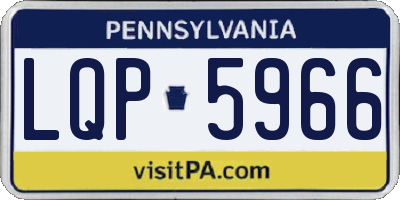 PA license plate LQP5966