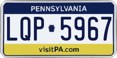 PA license plate LQP5967