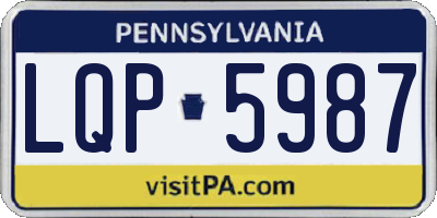 PA license plate LQP5987