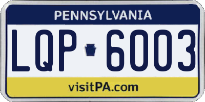 PA license plate LQP6003