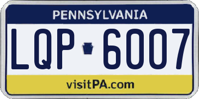 PA license plate LQP6007