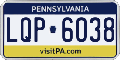 PA license plate LQP6038
