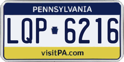 PA license plate LQP6216