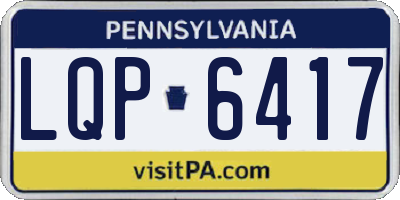 PA license plate LQP6417