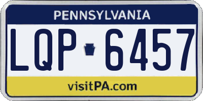 PA license plate LQP6457