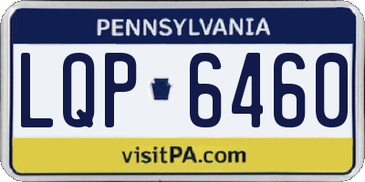 PA license plate LQP6460