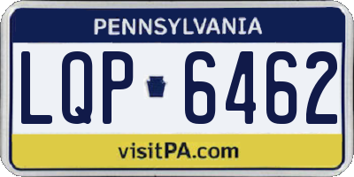 PA license plate LQP6462