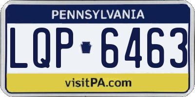 PA license plate LQP6463
