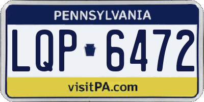 PA license plate LQP6472