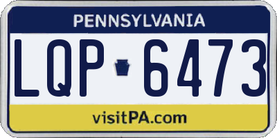 PA license plate LQP6473