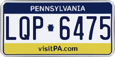 PA license plate LQP6475