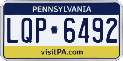 PA license plate LQP6492