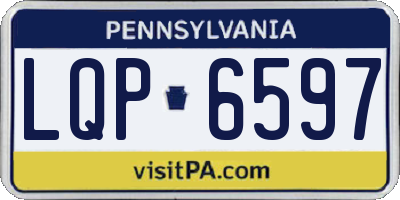 PA license plate LQP6597