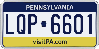 PA license plate LQP6601