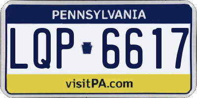 PA license plate LQP6617