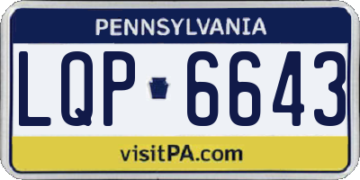 PA license plate LQP6643