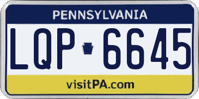 PA license plate LQP6645