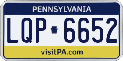 PA license plate LQP6652