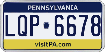 PA license plate LQP6678