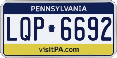PA license plate LQP6692