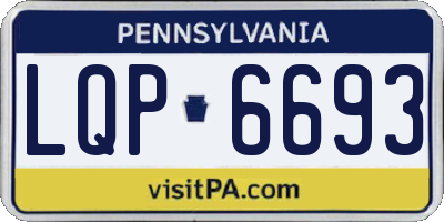 PA license plate LQP6693