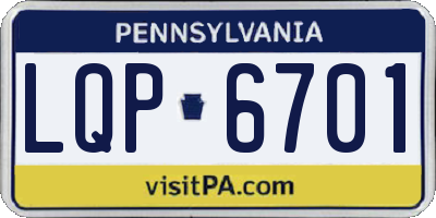 PA license plate LQP6701
