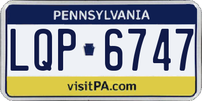 PA license plate LQP6747