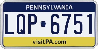 PA license plate LQP6751