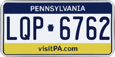 PA license plate LQP6762