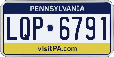 PA license plate LQP6791
