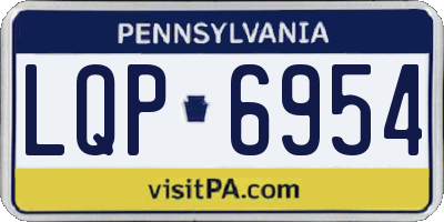 PA license plate LQP6954