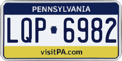 PA license plate LQP6982