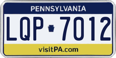 PA license plate LQP7012