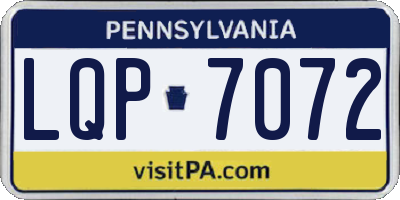 PA license plate LQP7072