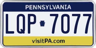 PA license plate LQP7077