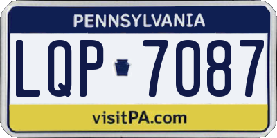 PA license plate LQP7087