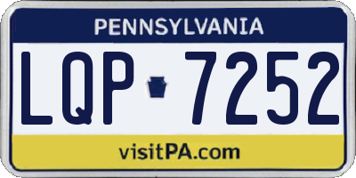 PA license plate LQP7252