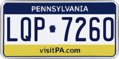 PA license plate LQP7260