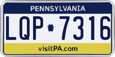 PA license plate LQP7316