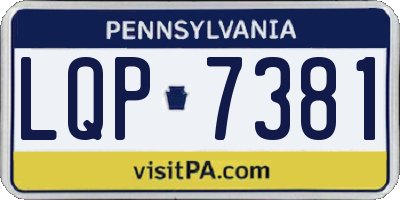PA license plate LQP7381